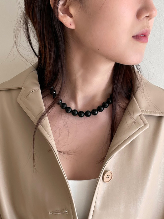 onyx ball necklace (2size)