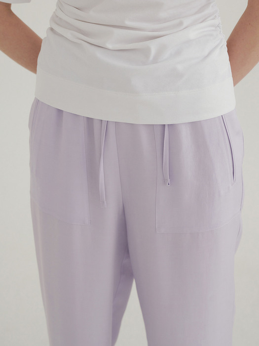 fluid banding pants (lavender)