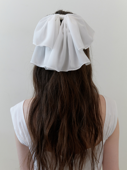 elegant draping ribbon hair pin - white