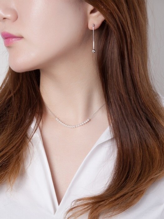[SILVER925] PETIT PEARL LINE NECKLACE
