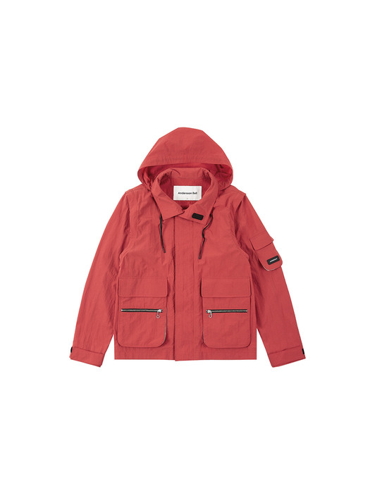 TRANSMUTABLE UTILITY WINDBREAKER JACKET awa143m(Red)