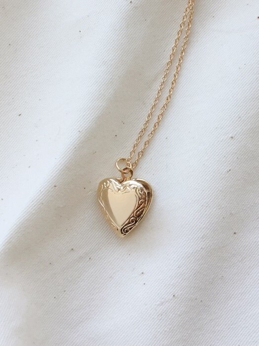 heart locket necklace (2colors)