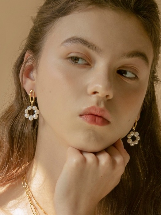 round pearl earrings (2colors)