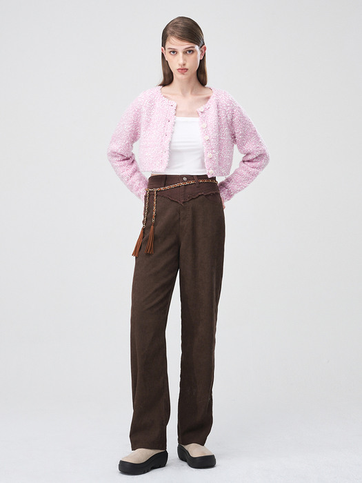 Snow Crop Knit Cardigan, Lavender Pink