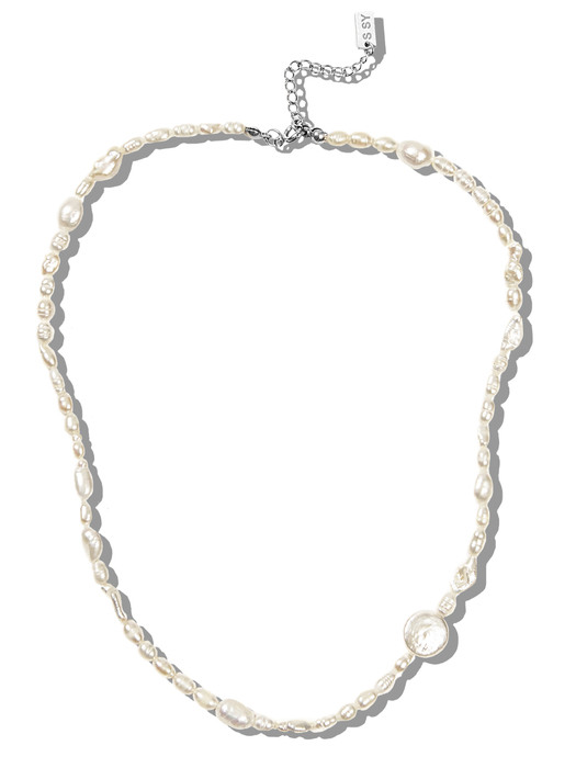[natural pearl] raw vintage pearl necklace