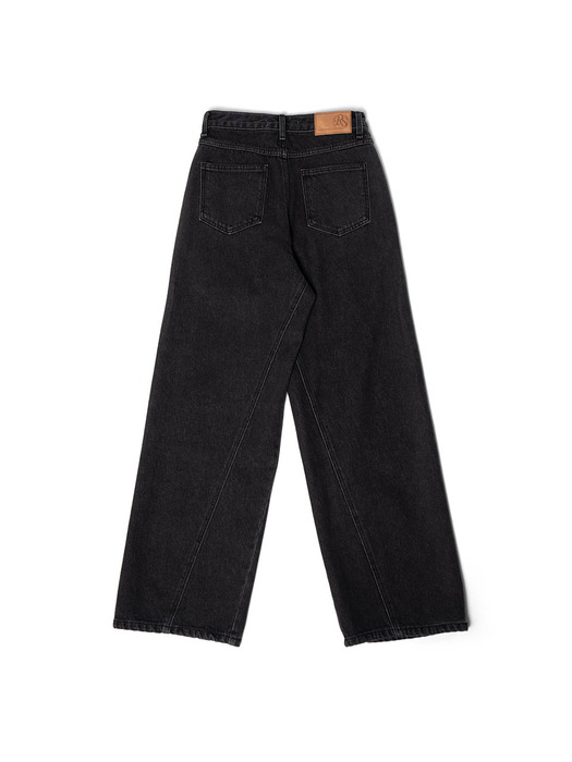 Stripe Washing Denim Pants in Black VJ3AL384-10
