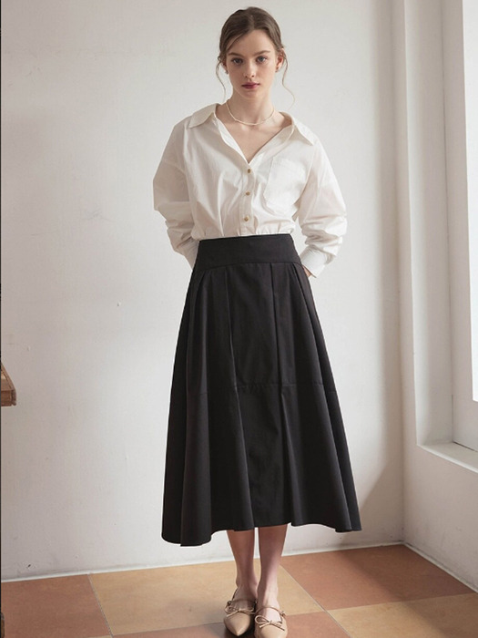 [24SS] Lautre Elene Black Flared Skirt