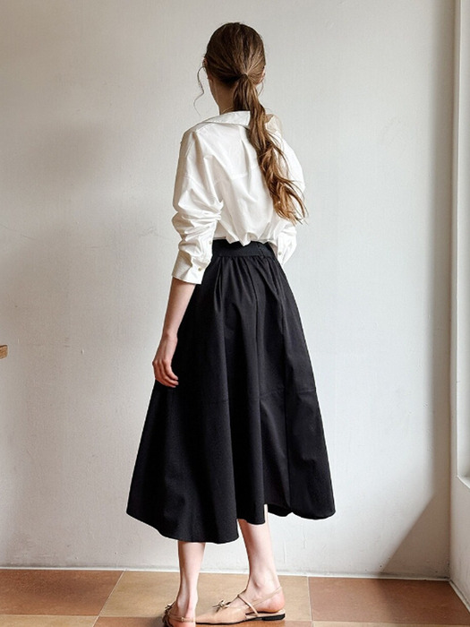 [24SS] Lautre Elene Black Flared Skirt