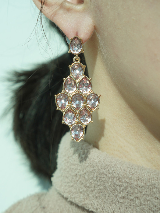 rhombus water drop earrings