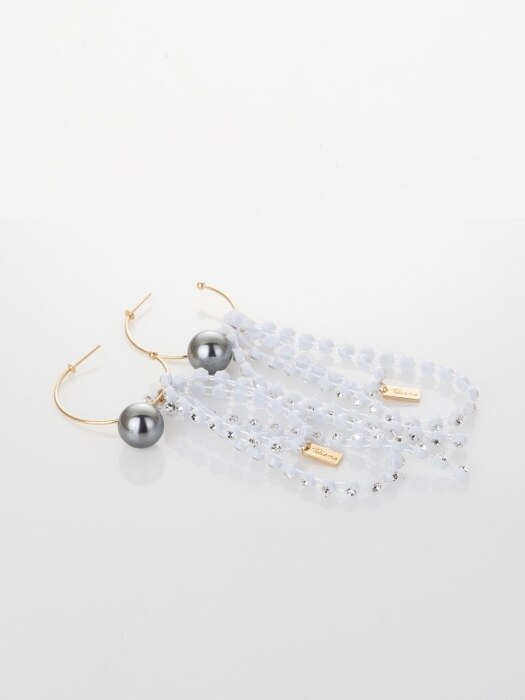 UNIQUE PEARL CHAIN MIX EARRING
