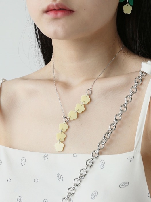 2WAY FLOWER NECKLACE YELLOW