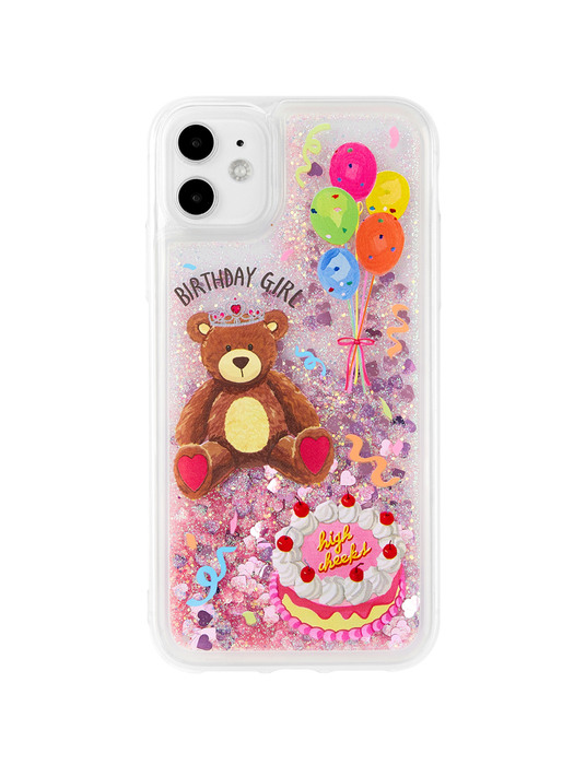 Happy Birthday Teddy Bear Glitter Phone Case