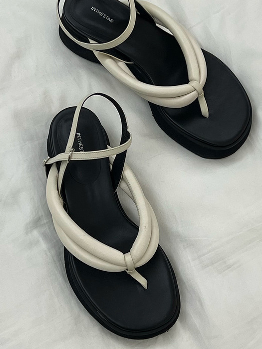 IS_221362  Padded Platform Flip-Flop Sandals_5cm (Cream)