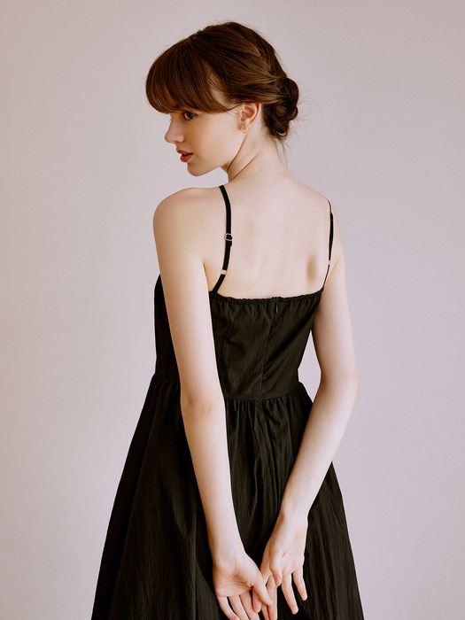 Bow halterneck dress (black)
