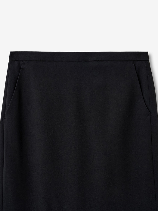 back slit maxi skirt_black