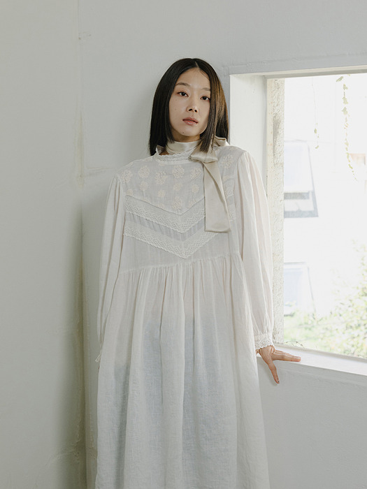 Lace Layered Ivory Dress