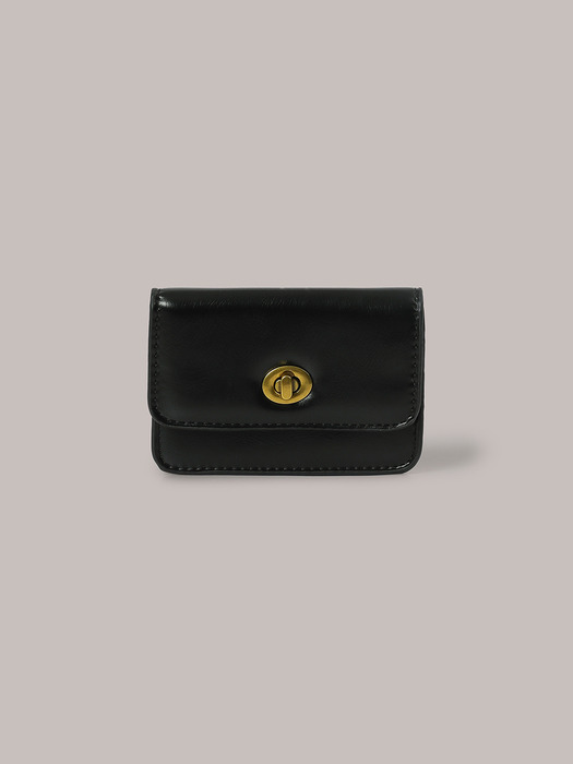 Flat Gold Wallet - Black