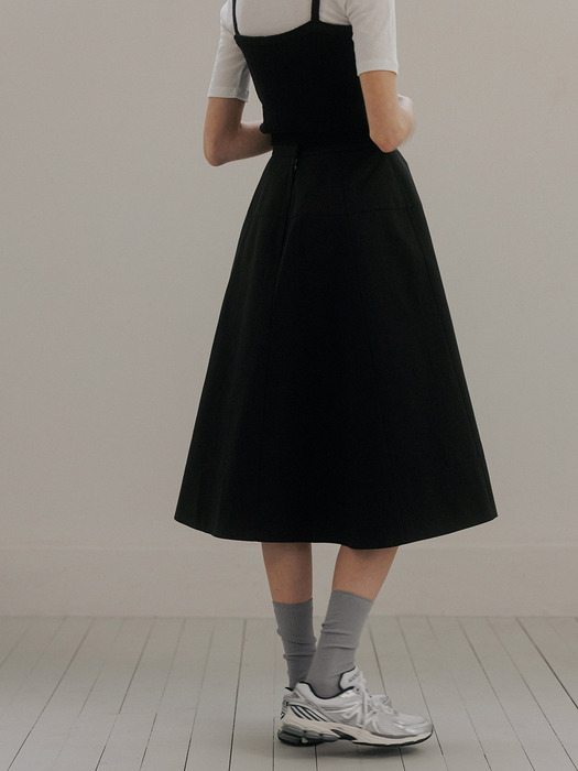 structured cotton blend skirt (black)