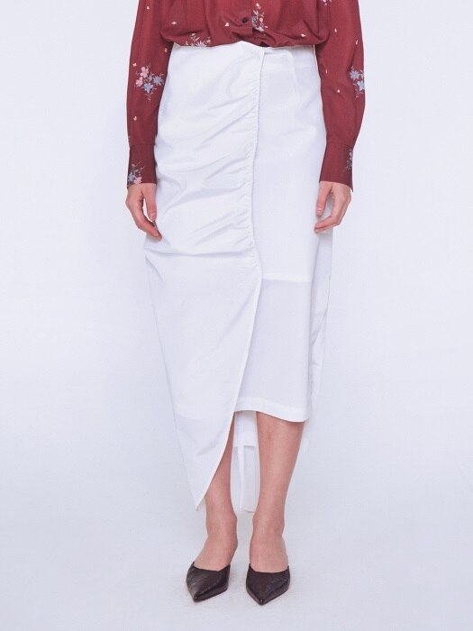 Romantic Shirring Skirt [WHITE]