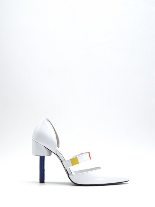 100 HIGH HEEL SLIP-ON IN THREE PRIMARY COLORS AND WHITE LEATHER 