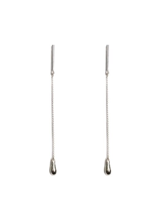Silver raindop chain earring