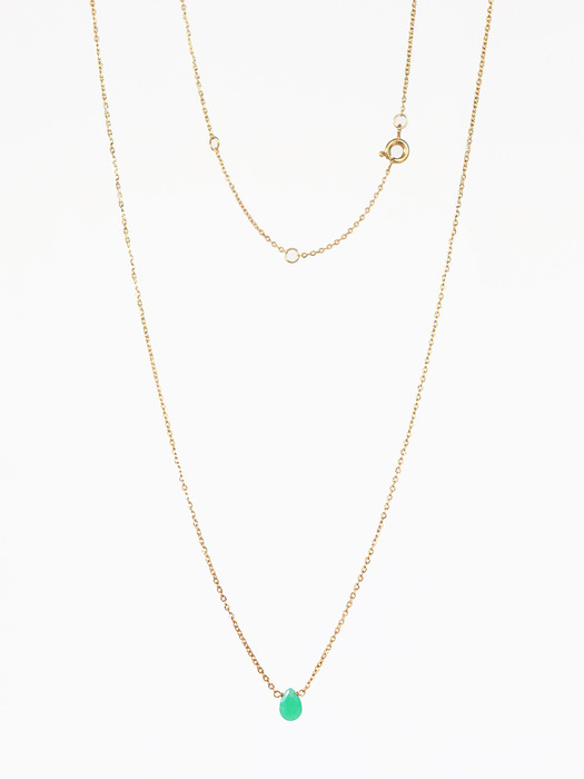 [2 set] Gemstone necklace (Green)