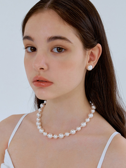 mixed big swa pearl necklace