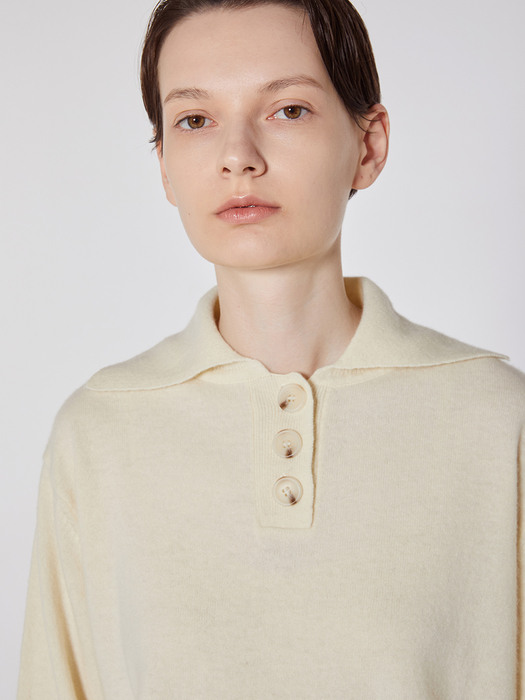 TOF SAILOR COLLAR CASHMERE KNIT IVORY