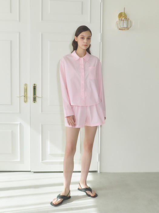 Short cotton shirt_pink