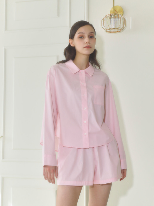 Short cotton shirt_pink