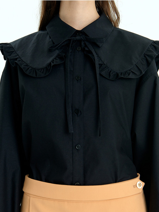 Detachable Collar Shirt_Black