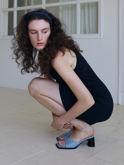 [단독]DENIM Easy and daily mule sandals - 6cm / 3cm 3colors 베이직 데님 뮬 힐샌들