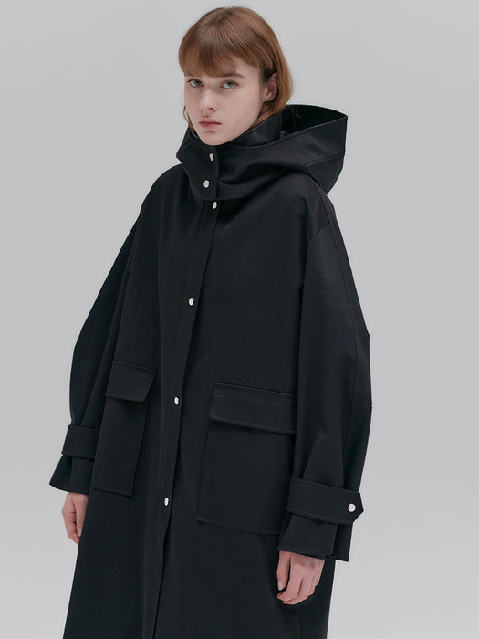 23FN urban hoody field coat [BK]