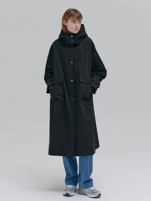 23FN urban hoody field coat [BK]