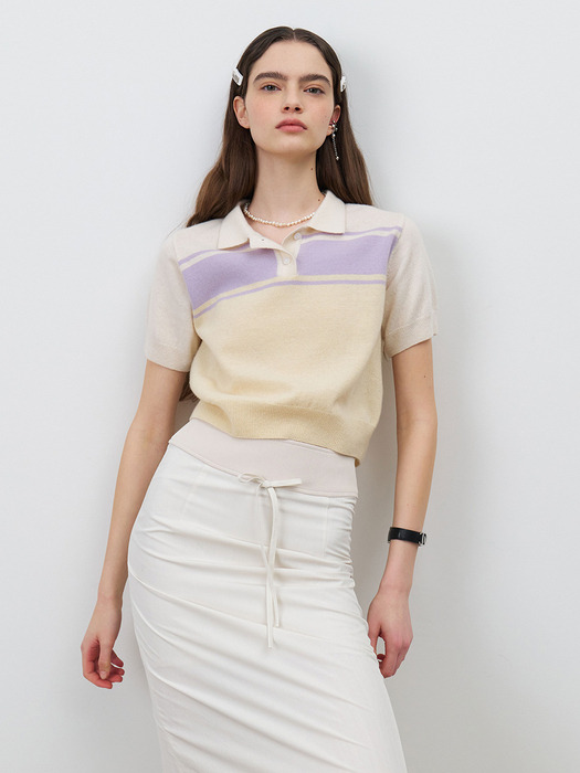 24 Spring_ Cream Nylon Midi Skirt