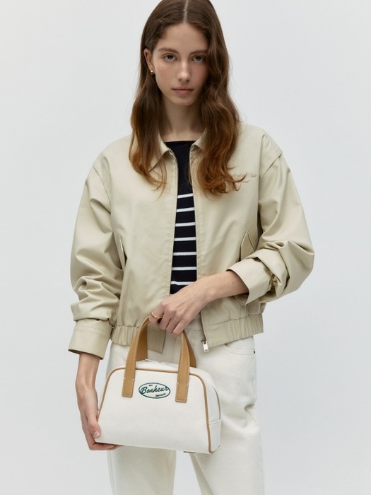 bowling canvas bag (tote) - beige