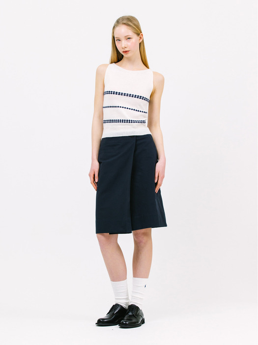 easy draped skirt_navy