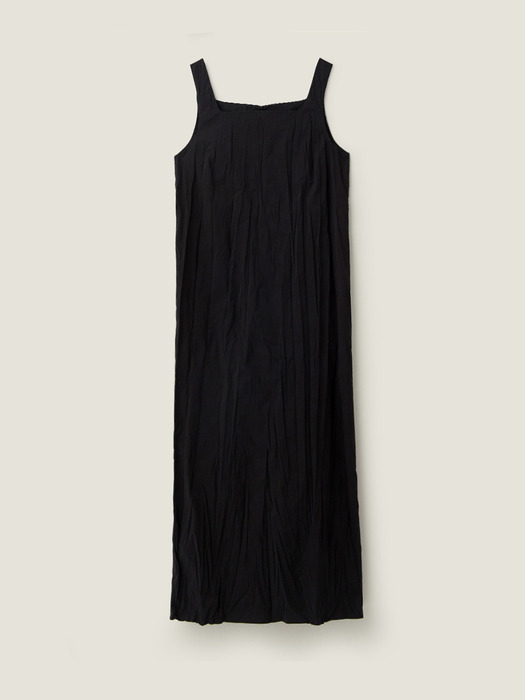 Crinkle sleeveless dress - Black