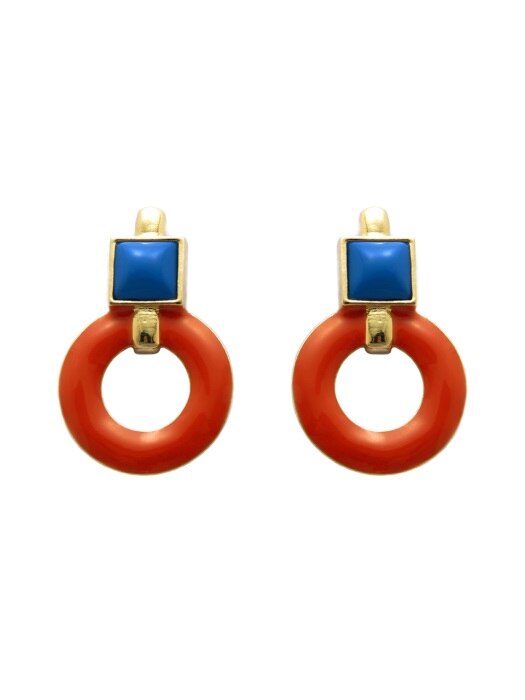 orange tube earrings