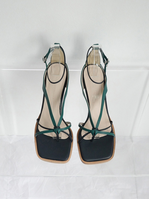 knot strap sandals green