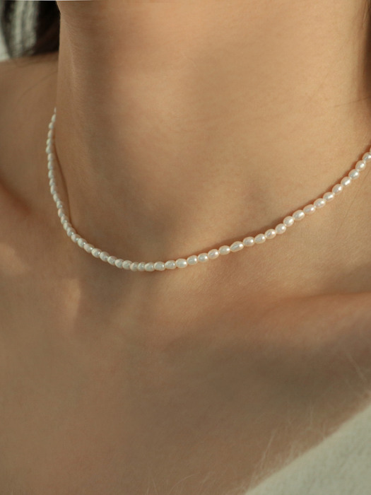 14K goldfilled baby rice pearl necklace
