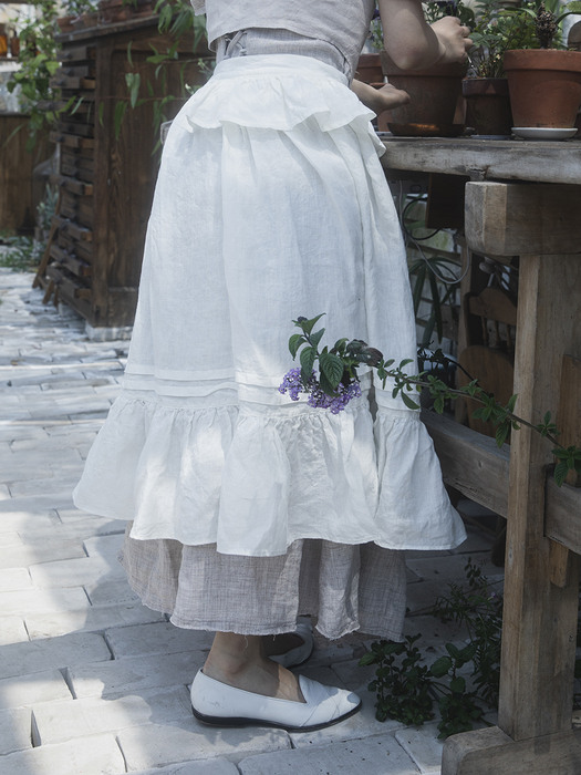 에이프릴 레이어드 스커트 April layered skirt - creamwhite
