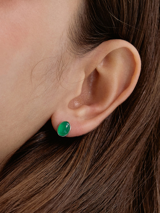 (SILVER925) Colored Bean Gemstone Earring EC1921