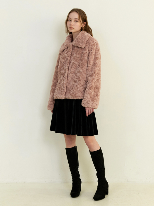rosie fur jacket - indi pink