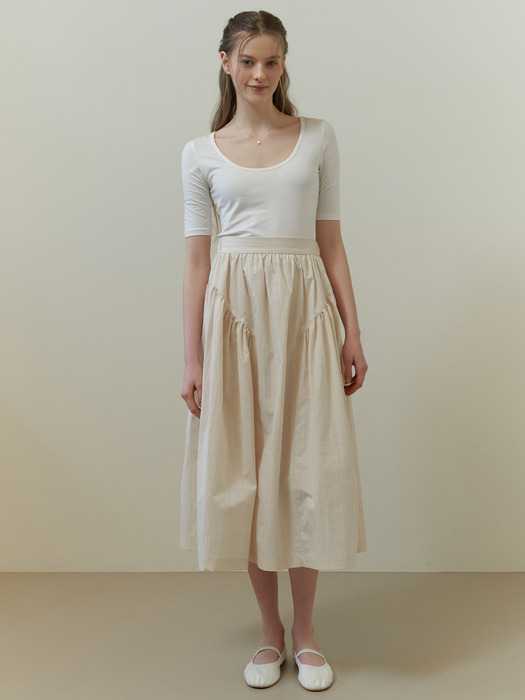 Moor shirring skirt (cream)