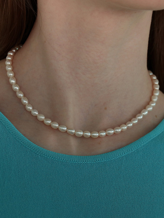 14K GOLD-FILLED RICE PEARL NECKLACE