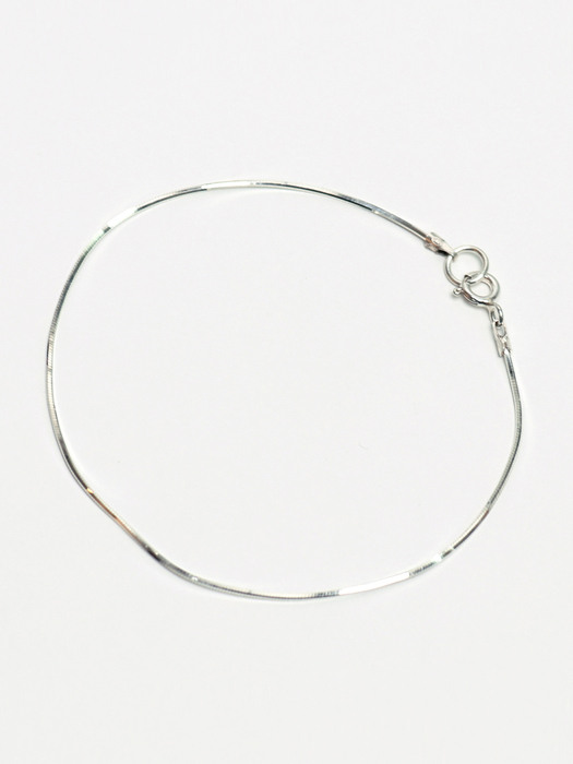 silver thin snake chain anklet