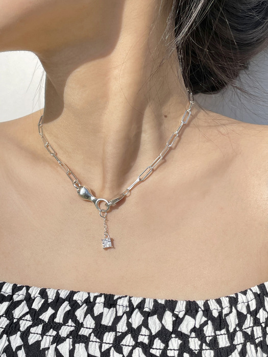 bright white drop necklace