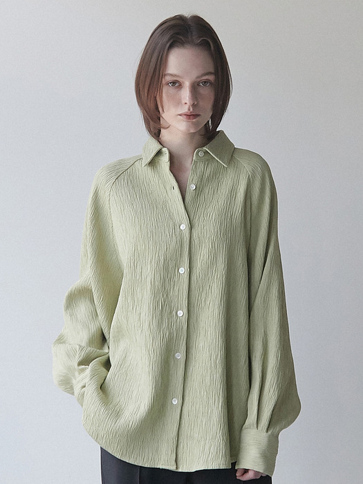 OU824 wrinkle raglan shirts (2colors)