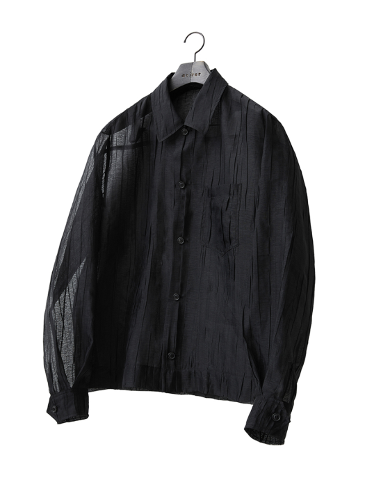 크링클 오간자 셔츠 (블랙)
